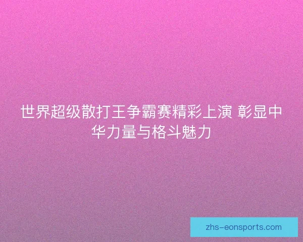 世界超级散打王争霸赛精彩上演 彰显中华力量与格斗魅力 世界超级散打王争霸赛精彩上演 彰显中华力量与格斗魅力